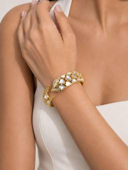 Isharya - Pine Mirror Statement Cuff 18Kt Gold Plating