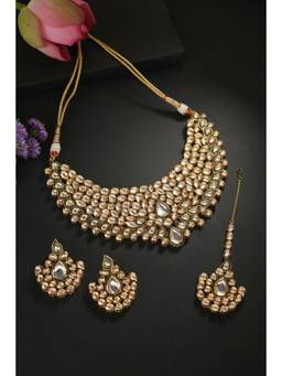 MINAKI - White Gayathri Kundan Jewellery Set