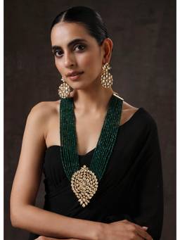 MINAKI - Green Kundan Long Jewellery Set