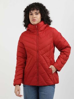 Tommy Hilfiger - CHEVRON MW PADDED JACKET Women Red Jacket
