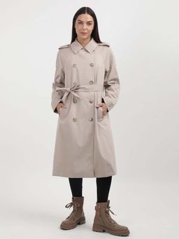 Tommy Hilfiger - FA 24 COTTON CLASSIC TRENCH Women Beige Coat with Belt (Set of 2)