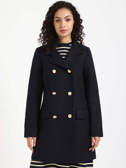 Tommy Hilfiger - WOOL BLEND SLIM DB FUNNEL COA Women Navy Blue Coat