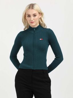 Tommy Hilfiger - TJW ZIP-THRU CABLE CARDIGAN Women Green Cardigan