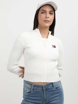 Tommy Hilfiger - FA 24 TJW ZIP THRU BADGE CARDI Women White Cardigan