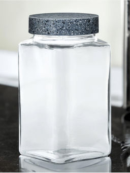 At Home by Nilkamal - Ebony Square 2000 ml Storage Jar Grey