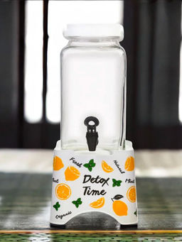 At Home by Nilkamal - Transparent Glass 3000 ml Water Dispenser With Stand Transparent