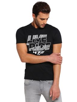 Wrangler - Men Black Graphic Regular Fit T-shirt
