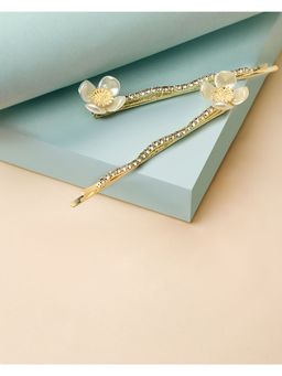 ToniQ - Stylish Set of 2 Floral Hair Clips, Pins For Women