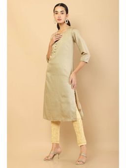 Soch - Women Beige Embroidered Kurta