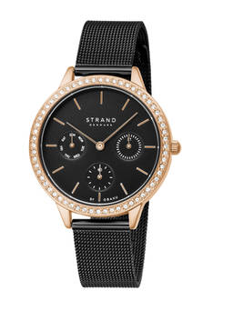 Strand by Obaku - Lynn Black Dial Multifunction Watch For Women (S704LMVBMB)
