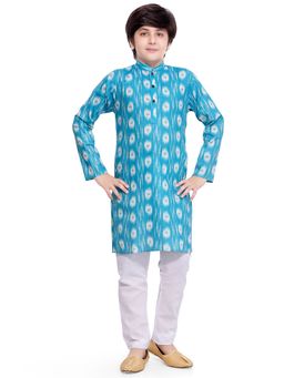 Jeetethnics - Boys Blue Printed Kurta Pyjama Set (Set of 2)