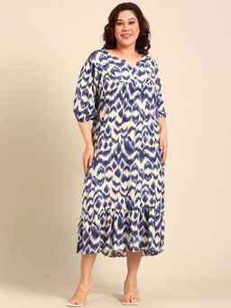 THE PINK MOON - Yoke Dress Blue