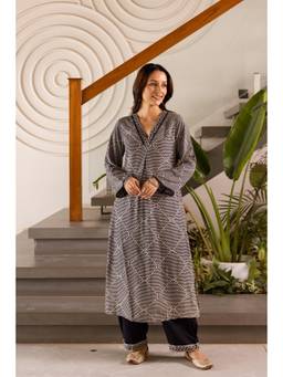 DEVRI - Grey Grey Printed Kurta with Salwar