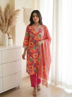 DEVRI - Multi-Color Anantam Muslin Kurta with Salwar and Dupatta