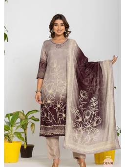 DEVRI - Multi-Color Stylish Pure Muslin Kurta with Salwar and Dupatta