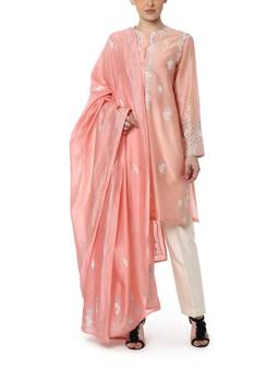 SAMANT CHAUHAN - Pink Embroidered Kurta with Pant and Dupatta