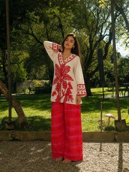 Poppi - Multicolour Parakeet Printed Kurta with Palazzos