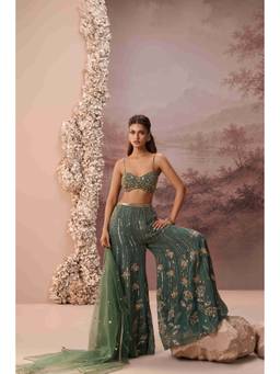 PARUL GANDHI - Green Ruh Sharara and Blouse with Dupatta