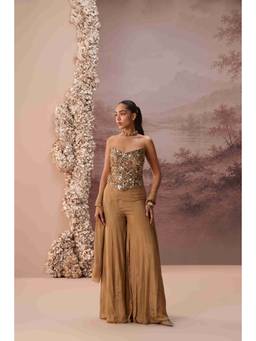 PARUL GANDHI - Gold Riwaayat Sharara and Blouse with Dupatta