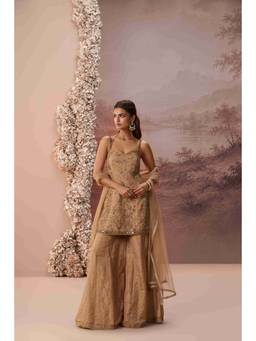 PARUL GANDHI - Gold Sunehri Sharara and Kurta with Dupatta
