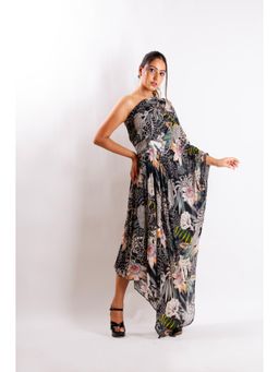 LABEL NIYAMI - Chetah One Shoulder Midi Dress