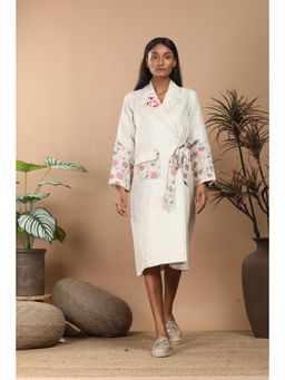 LABEL NIYAMI - Nirvi Pastel Beige Trench Coat Knee Length Dress