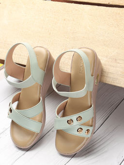 Iconics - Women Pista Green Comfort Sandals