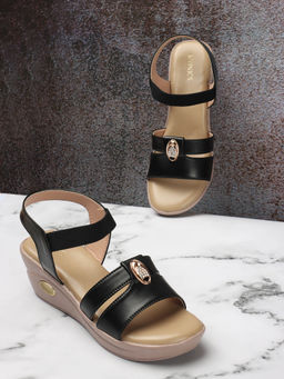 Iconics - Women Black Comfort Sandals