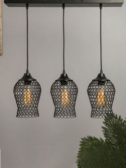 Homesake - Linear Cluster Black Chimney Hanging Light