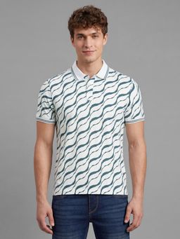 Being Human - White Abstract Print Half Sleeve Men's Polo T-shirt