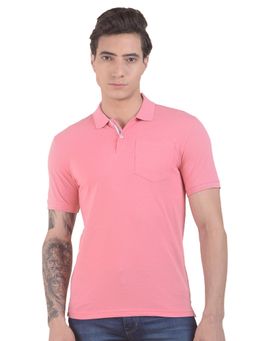 Cantabil - Mens Regular Fit Polo T-shirt - Pink