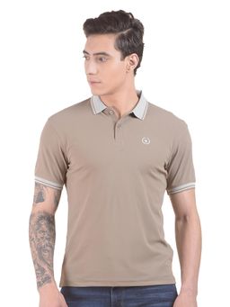 Cantabil - Mens Regular Fit Polo T-shirt - Brown