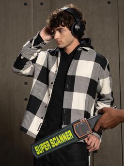 CAHOOT - Mens Black Buffalo Check Full Sleeve Relaxed Fit Casual Shirt