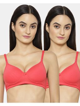 Floret - Wirefree Padded Seamless Bra - Red