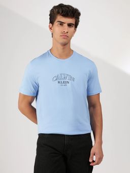 Calvin Klein - Logo Regular Fit Cotton Blue T-Shirt
