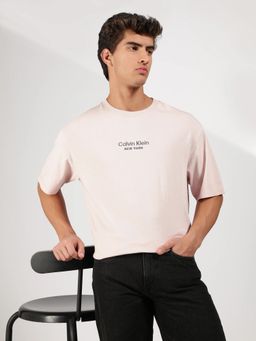Calvin Klein - Logo Relaxed Fit Cotton Pink T-Shirt