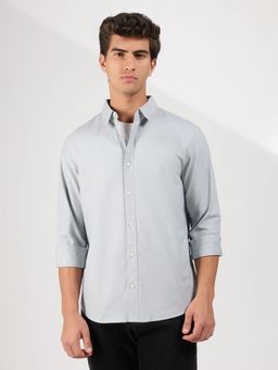 Calvin Klein - Solid Regular Fit Oxford Woven Grey Shirt