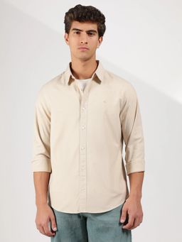 Calvin Klein - Solid Regular Fit Oxford Beige Shirt