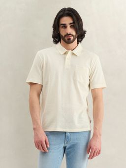 GANT - Solid Cream Polo T-Shirt
