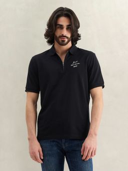 GANT - Solid Black Polo T-Shirt
