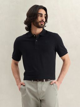 GANT - Solid Black Polo T-Shirt