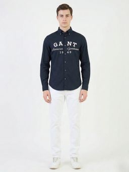 GANT - Navy Blue Cotton Printed Shirt
