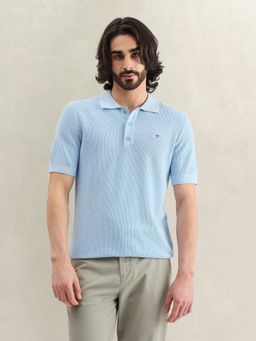 GANT - Woven Design Blue Polo T-Shirt