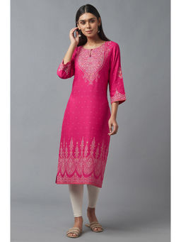 WISHFUL by W - Pink Floral Kurta