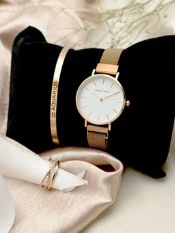 Joker and Witch - Joker & Witch White Stainless Steel Watch and Bracelet With Ring (Set of 3)