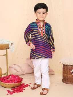 KID1 - Lehariya Print Kurta Pyjamas (Set of 2)