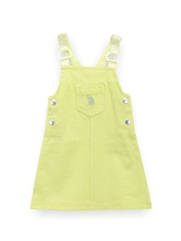 U.S. POLO ASSN. - Girls Sleeveless Dungaree Dress Yellow