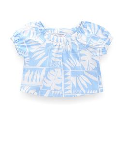 U.S. POLO ASSN. - Girls Tropical Printed Top Blue