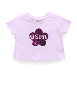 U.S. POLO ASSN. - Girls Flip Embellished T-Shirt Purple