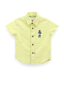 U.S. POLO ASSN. - Boys Spread Collar Solid Shirt Green